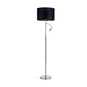 Eros Lampa Podłogowa 1xE27 60W, 1xLED Satyna/Czerń Topeshop